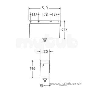 Armitage Plastic Cisterns -  Armitage Shanks Conceala S621667 Auto Cistern 9.0 Ltr