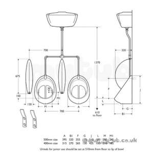 Armitage Shanks Commercial Sanitaryware -  Armitage Shanks S611801 Sanura Hygeniq Urinal 50cm White