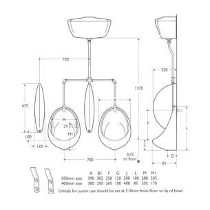 Armitage Shanks Urinal Packs -  Armitage Shanks S6222 3 Person Exposed Urinal Pk