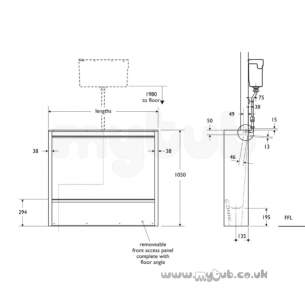 Armitage Shanks Commercial Sanitaryware -  Armitage Shanks Deveron S6144 Up To 3050mm Urinal Ss