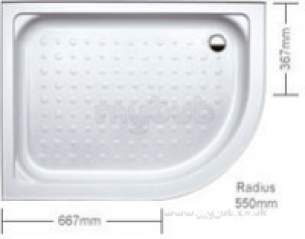 Coram Waterguard Shower Trays -  Coram 1200 X 900 2u L O/quad Tray 2-p Mc