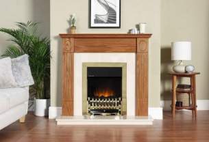 Katell Electric Suites -  Kat Elsdon Golden Oak Side Ctl Brss Fire
