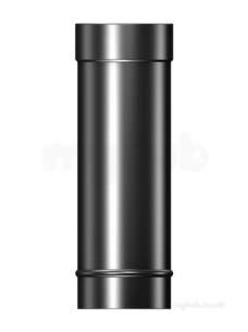 Flamco Brefco Supaflue Vit Enamel Flue -  Brefco Matt Black Ve Flue Pipe 5 Inch X 3ft