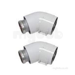 Vaillant Domestic Gas Boilers -  Vaillant 303809 White Flue Bends Pair 45 Deg
