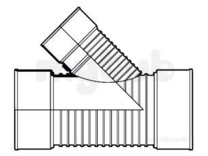 Twinwall Pipe and Fittings -  300mm S/s Uneq Junx225mm-45 12tw240