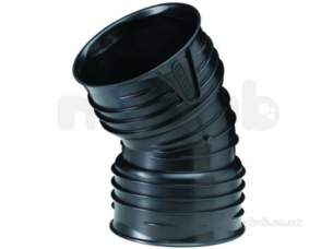 Twinwall Pipe and Fittings -  Wavin 300mm D/s Bend 30deg 12tw566