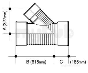 Wavin UltraRib Large Diameter Drainage -  Wavin Ue Junction 45deg Bn 300x150x300 Sn8 12ur237