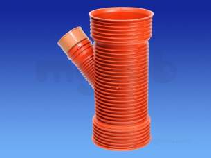 Wavin UltraRib Large Diameter Drainage -  Wavin Ue Junction 45deg Bn 300x150x300 Sn8 12ur237