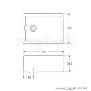 Armitage Shanks Commercial Sanitaryware -  Armitage Shanks Belfast S581101 760 X 455x255mm Sink Wh