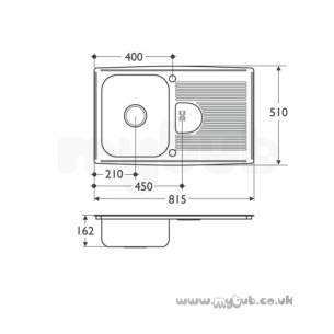 Armitage Shanks Commercial Sanitaryware -  Armitage Shanks Sandringham S0127 1.0 Bowl/sl Mixer Pack Ss S0127my