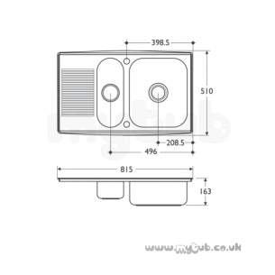 Armitage Shanks Commercial Sanitaryware -  Armitage Shanks Sandringham Inset 1.5b S/steel Sink S0128my Pack