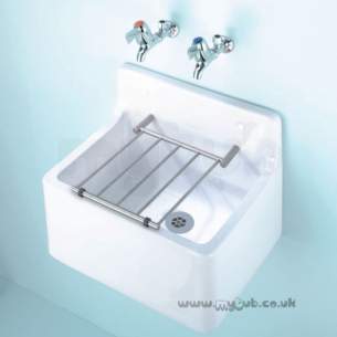 Armitage Shanks Commercial Sanitaryware -  Armitage Shanks Birch S5920 510mm Cleaners Sink Wh With Bucket Grating