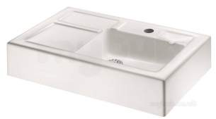 Delabie Washbasins and Sinks -  Delabie Mineralcast Wall Mounted Sink Rhs 35 Centre Tap Hole