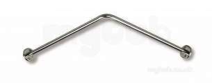 Delabie Grab and Hand Rails -  Delabie Angled Curtain Rail 20 - 0.9x0.9m Polished Stainless Steel