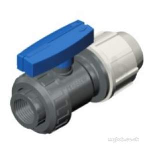 Plasson Fittings -  25mm X 3/4 Pvc Compression Ball Valve 1379