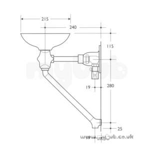 Armitage Shanks Commercial Brassware -  Armitage Shanks S5445 Wall Mounted Eyewash Fountain Cp