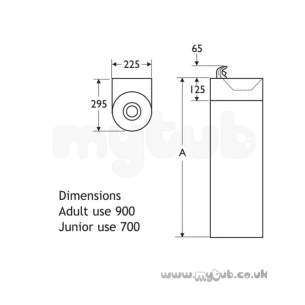 Armitage Shanks Commercial Sanitaryware -  Armitage Shanks Purita S5440 Drinking Fountain Inc Ped Ss 900mm