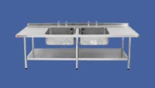 Sissons Stainless Steel Sinks -  Sissons Midi Sink 2400 X 650 Dl Drain