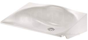 Delabie Washbasins and Sinks -  Delabie Mineralsteel Wall Mounted Basin L570 1 Place No Tap Hole