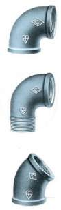 Georg Fischer Galvanised Malleable Large -  Gf-120 Elbow Fxf 45 Deg -galv 3