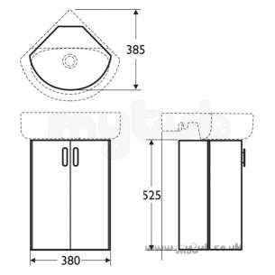 Ideal Standard Concept Furniture -  Ideal Standard Concept E6463uj W/h Corner Unit Wnut/wh