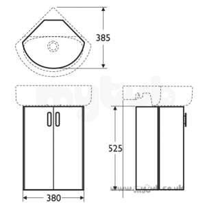 Ideal Standard Concept Furniture -  Ideal Standard Concept E6463wg W/h Corner Unit Glss Wh