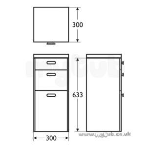 Ideal Standard Concept Furniture -  Ideal Standard Concept E6457wg W/h 300 Drawer Gl Wh