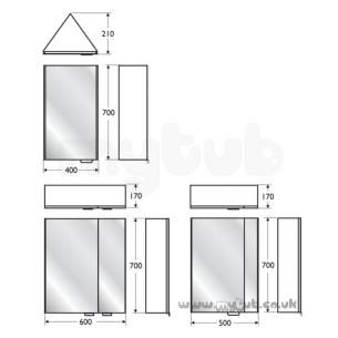 Ideal Standard Concept Furniture -  Ideal Standard Concept E6562so Wall 500 Mirr Unit A Oak