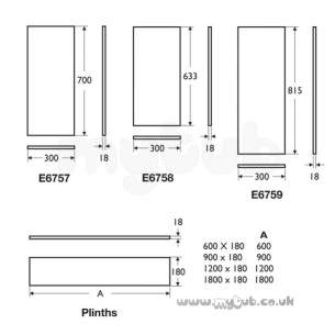 Ideal Standard Concept Furniture -  Ideal Standard Concept E7376so 1700mm Front Panel A Oak