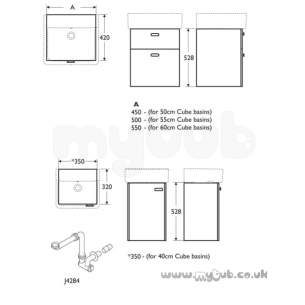 Ideal Standard Concept Furniture -  Ideal Standard Concept E6442so W/h 350 Cube Unit A Oak