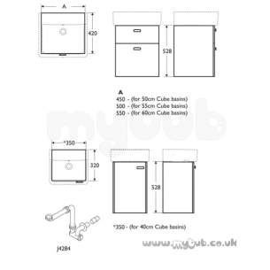 Ideal Standard Concept Furniture -  Ideal Standard Concept E6442uj W/h 350 Cube Unt Wnut/wh