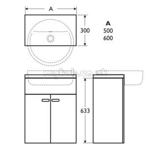 Ideal Standard Concept Furniture -  Ideal Standard Concept E6452uj W/h 500 Basin Unit Wnut/wh