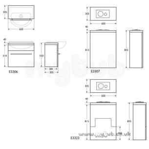 Ideal Standard Create Furniture -  Ideal Standard Create E3306 600mm Wb Unit Oak