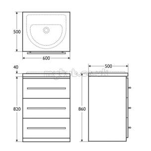 Ideal Standard Create Furniture -  Ideal Standard Create E3312 600mm Vanity Walnut E3312ry
