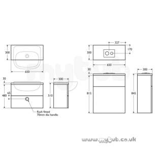 Ideal Standard Jasper Morrison Furniture -  Ideal Standard Jasper Morrison 650 Wall Hung S/c Top Unit E/oak E6357ra