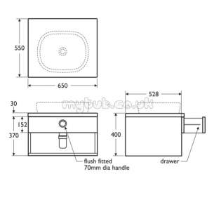 Ideal Standard Jasper Morrison Furniture -  Ideal Standard Jasper Morrison 650 W/top For Vessel Wterazo E6364rb