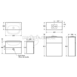 Ideal Standard Jasper Morrison Furniture -  Ideal Standard Jasper Morrison Worktop 650 X 300 For Wc Or Wb E6362wd