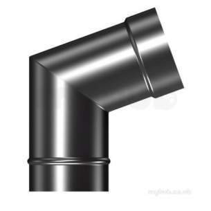 Flamco Brefco Supaflue Vit Enamel Flue -  White Ve Steel Flue 5 Inch 110d Bend Plain