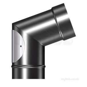 Flamco Brefco Supaflue Vit Enamel Flue -  Black Ve Steel Flue 5 Inch 110d Bend Plus Door