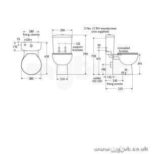 Ideal Standard Space -  Ideal Standard Space E7091 Wc Seat Plus Cover Only With Ss Hinge White