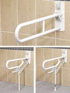 Akw Medicare Products -  01810wh Hinged Fold Up Dou Hairp Rail Wh