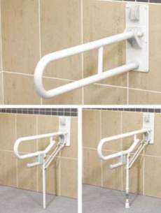 Akw Medicare Products -  01820wh Hinged Foldup Dou Hairpn Rail Wh