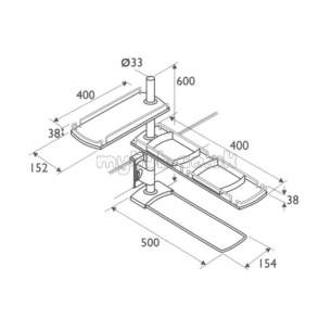 Armitage Shanks Commercial Sanitaryware -  Armitage Shanks Firth S2858my 2400mm Left Hand Waste Cover And Hangers Ss