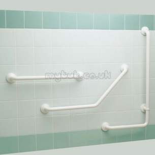 Armitage Grips Levers and Wastes -  Armitage Shanks S6743 Right Hand Alum Angle/shower Grab Rail Wh