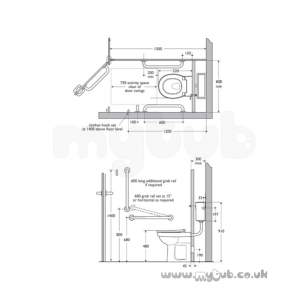 Armitage Shanks Doc M Packs -  Armitage Shanks Contour 21 Doc M White Rails Ambulant Cc S6958ac