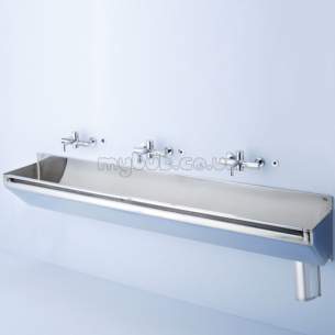 Armitage Shanks Commercial Sanitaryware -  Armitage Shanks Firth S2858my 2400mm Left Hand Waste Cover And Hangers Ss