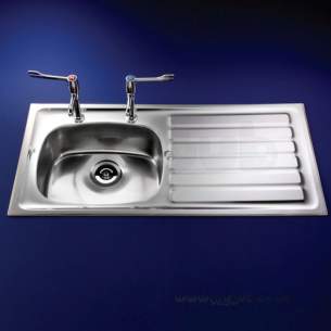 Armitage Shanks Commercial Sanitaryware -  Armitage Shanks S5879 Stewart Sink 100 X 50 Right Hand Drnr Pol Ss