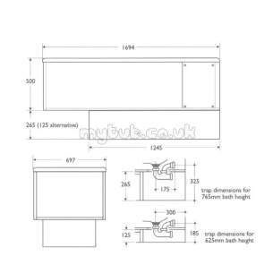 Armitage Shanks Commercial Sanitaryware -  Armitage Shanks Shetland S1513 No Tap Holes Bath Wh