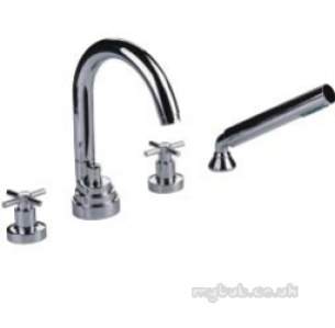 Pegler Luxury Bathroom Brassware -  Xia 4k8004 4 Deck Hole Bath And Shower