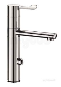 Delabie Brassware -  Delabie Elect Battery Mix High Swivel Spout H165 L160 Lever L100